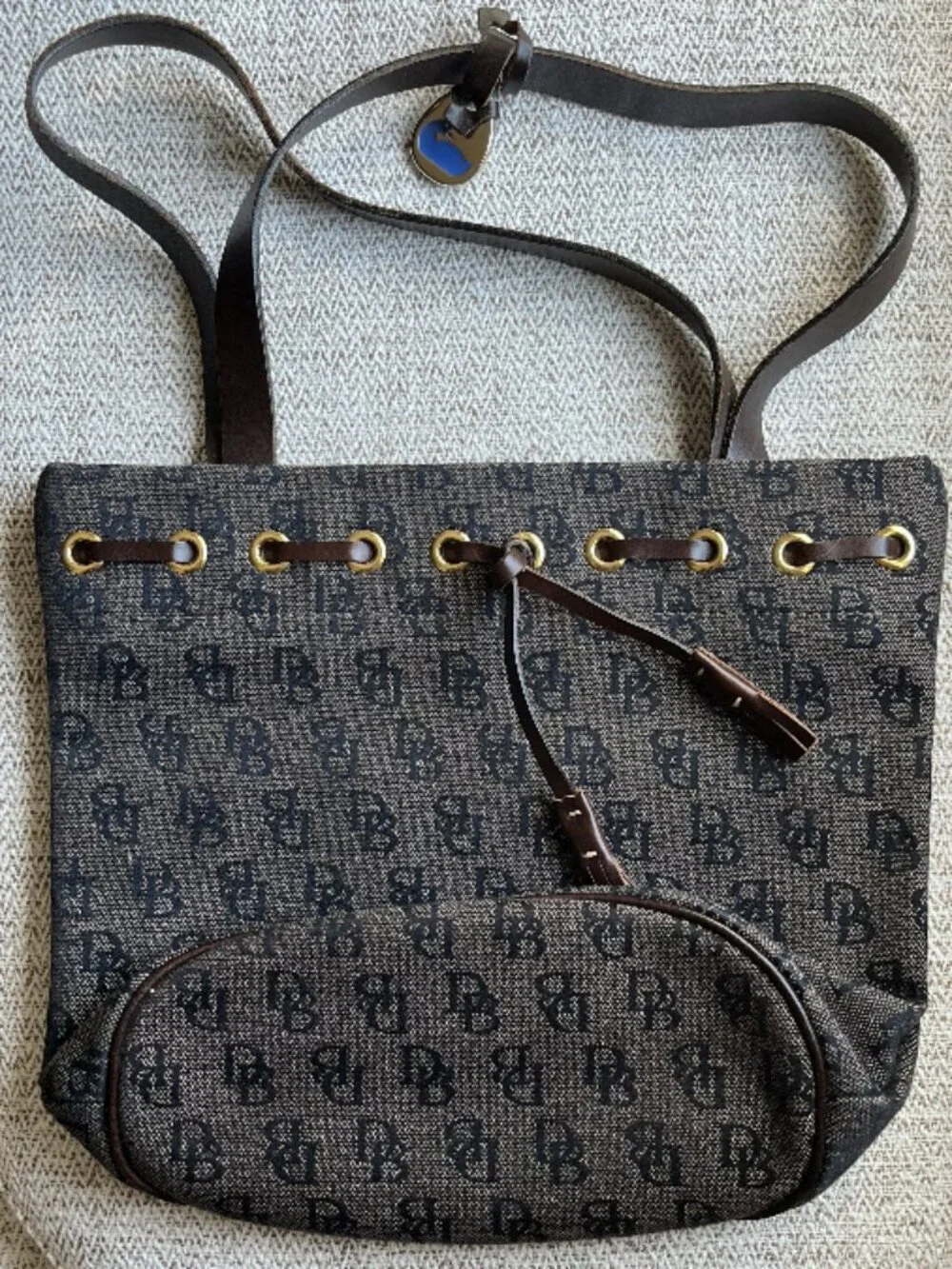 Dooney & Bourke signature monogram bucket tote